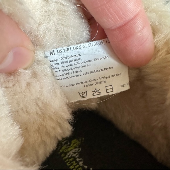 DearFoams Gray Faux Sheepskin Lined Bootie Slippers Size M 7-8 - Picture 8 of 8